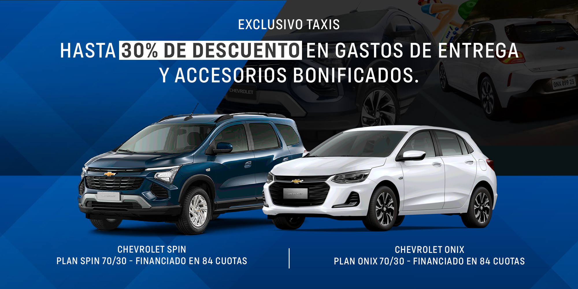 Chevrolet Onix y Spin con beneficios en entrega y accesorios